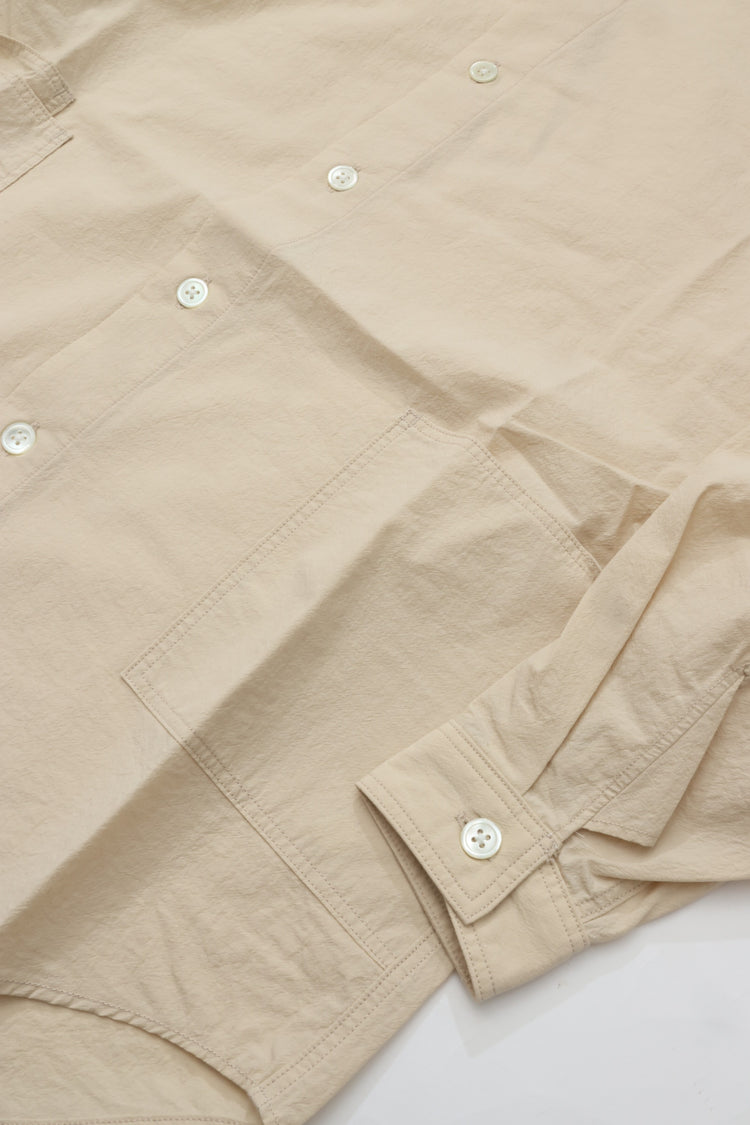 HAVERSACK Strong Twist Poplin Band Collar Shirt 422623