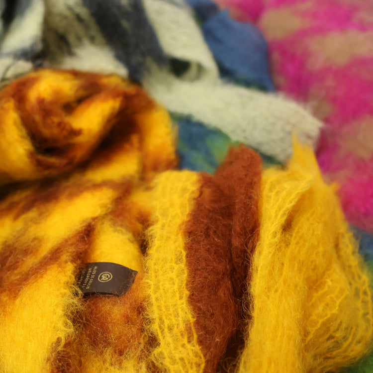 MANTAS EZCARAY / PATA DE GALLO モヘアストール Ⅳ PINK