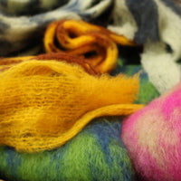 MANTAS EZCARAY / PATA DE GALLO モヘアストール Ⅳ PINK