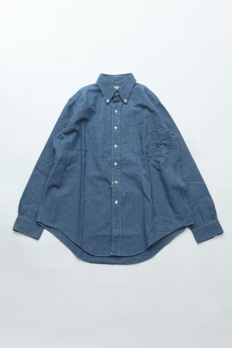 orslow   STANDARD B.D SHIRT CHECK IND CHAMBRAY 01-8112-C84