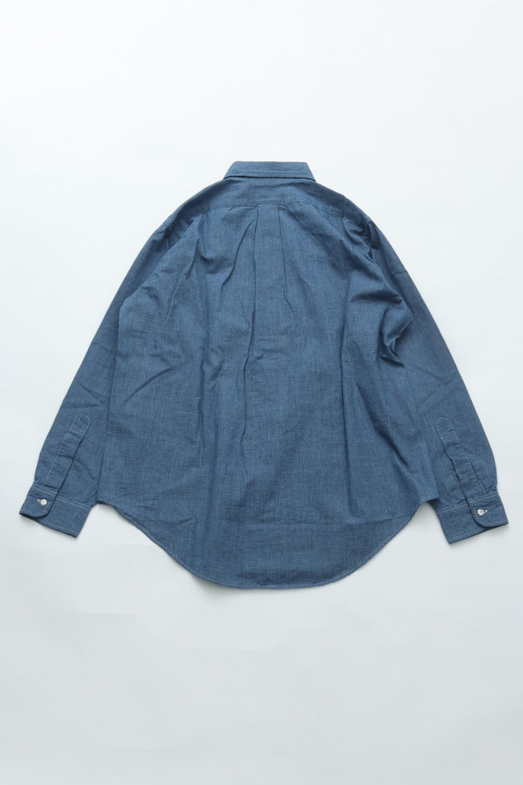 orslow   STANDARD B.D SHIRT CHECK IND CHAMBRAY 01-8112-C84