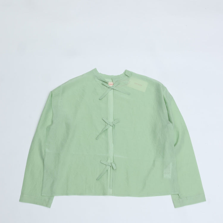 MEYAME / COTTON SILK BLOUSE JACKET GREEN