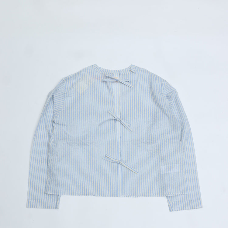 MEYAME / LIGHT COTTON STRIPE BLOUSE BLUE