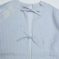 MEYAME / LIGHT COTTON STRIPE BLOUSE BLUE