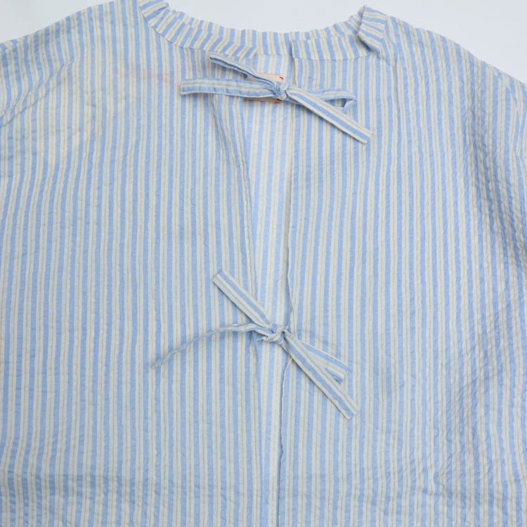 MEYAME / LIGHT COTTON STRIPE BLOUSE BLUE