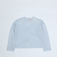 MEYAME / LIGHT COTTON STRIPE BLOUSE BLUE