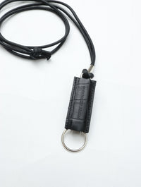 ED ROBERT JUDSON  CLIX spring clip neck holder C/#050 black croco grain