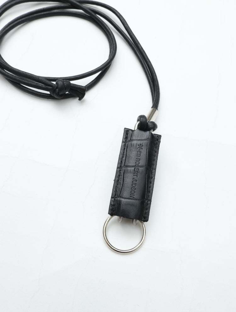 ED ROBERT JUDSON  CLIX spring clip neck holder C/#050 black croco grain