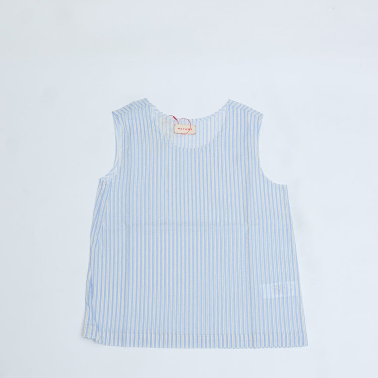 MEYAME / LIGHT COTTON STRIPE SLEEVELESS BLUE