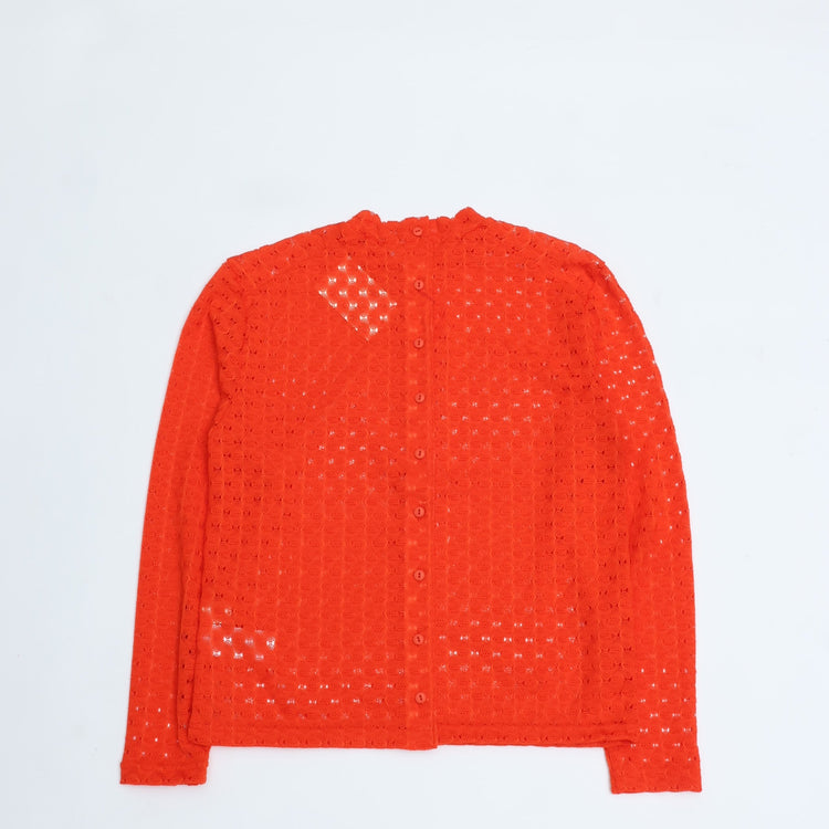 MEYAME / FRONT &amp; BACK LACE PULLOVER ORANGE