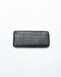 ED ROBERT JUDSON PARALLEL magic purse_L C/#50 black croco grain