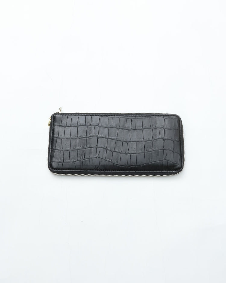 ED ROBERT JUDSON PARALLEL magic purse_L C/#50 black croco grain