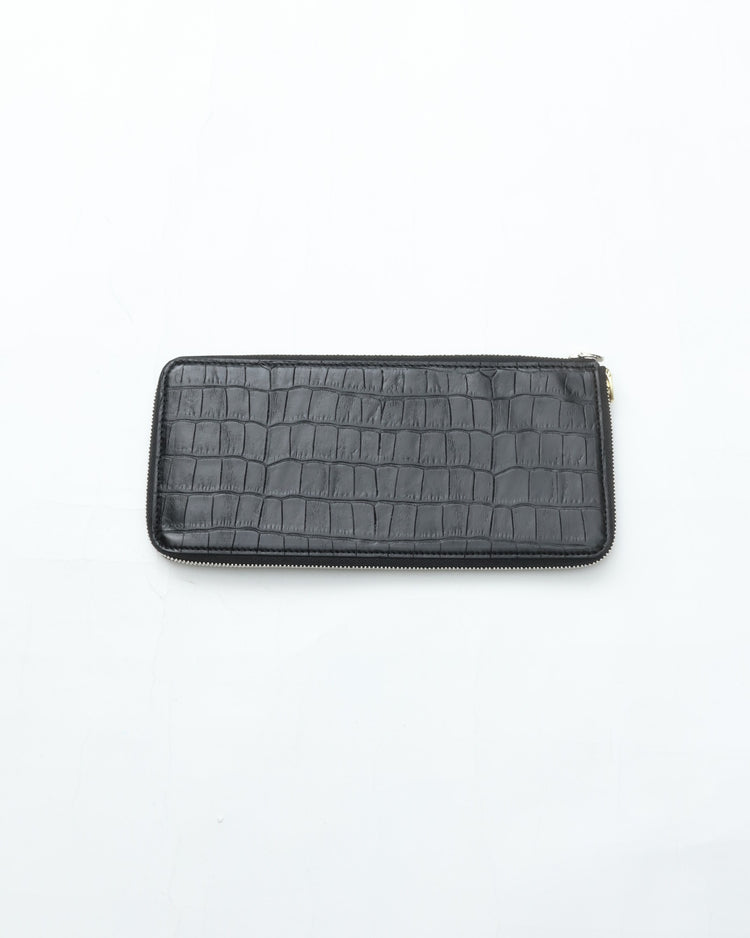 ED ROBERT JUDSON PARALLEL magic purse_L C/#50 black croco grain