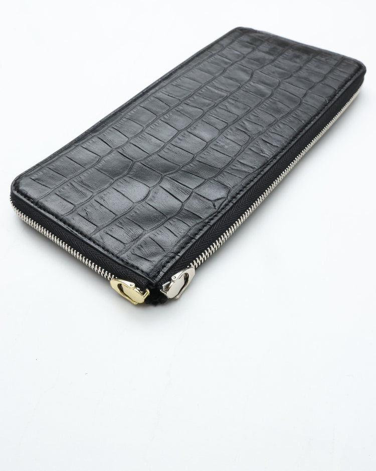 ED ROBERT JUDSON PARALLEL magic purse_L C/#50 black croco grain