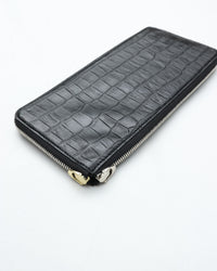ED ROBERT JUDSON PARALLEL magic purse_L C/#50 black croco grain