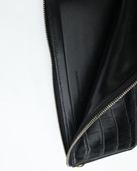 ED ROBERT JUDSON PARALLEL magic purse_L C/#50 black croco grain