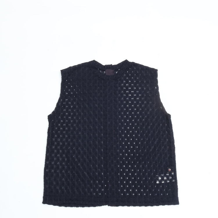 MEYAME / FRONT & BACK LACE SLEEVELESS NAVY