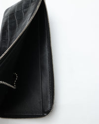 ED ROBERT JUDSON PARALLEL magic purse_L C/#50 black croco grain