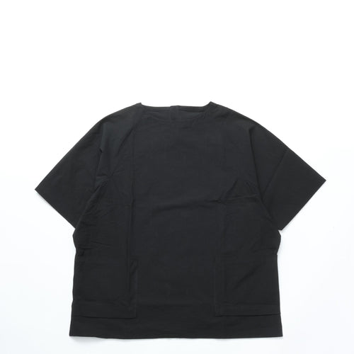 HAVERSACK / C/L Typewriter Crew Neck Short Sleeve Raglan Shirt BLACK