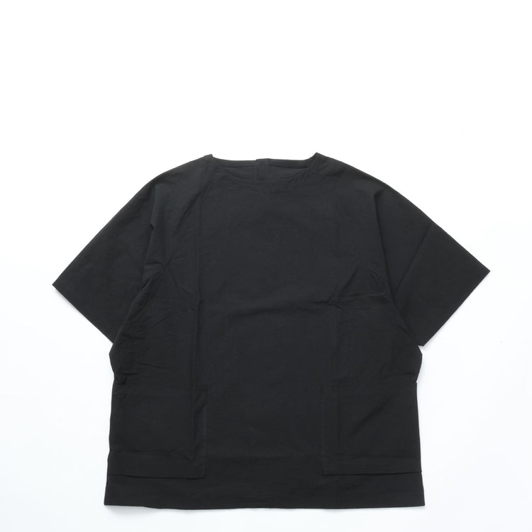 HAVERSACK / C/Lタイプライター クルーネック 半袖ラグランシャツ BLACK