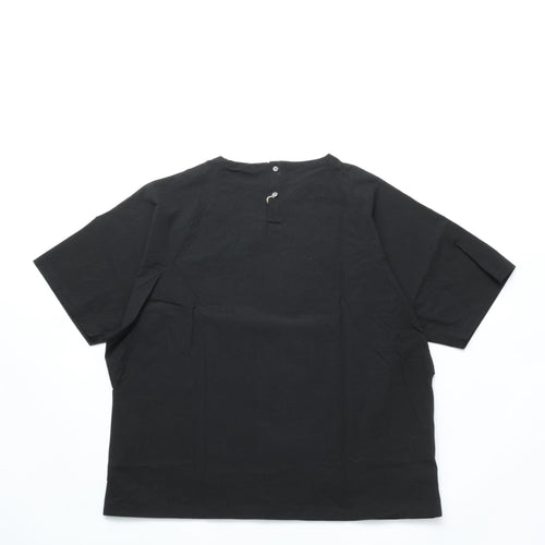 HAVERSACK / C/Lタイプライター クルーネック 半袖ラグランシャツ BLACK