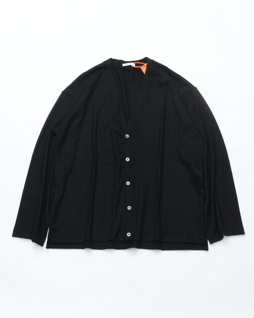 intch. Norm WCD 3026-2-0-073 Wool Punch Cardigan BLACK