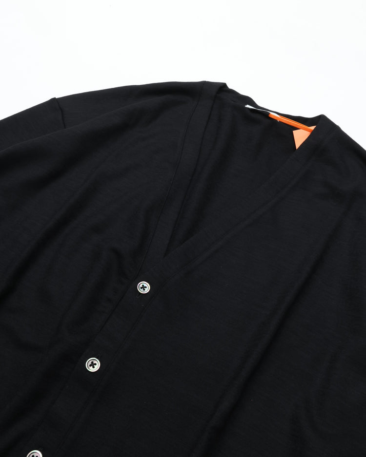 intch. Norm WCD 3026-2-0-073 ウールポンチ カーディガン BLACK