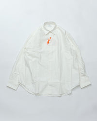 intch. Clair M 1026-2-0-079 WHITE GIZAコットン ライトモールスキン バックギャザーシャツ