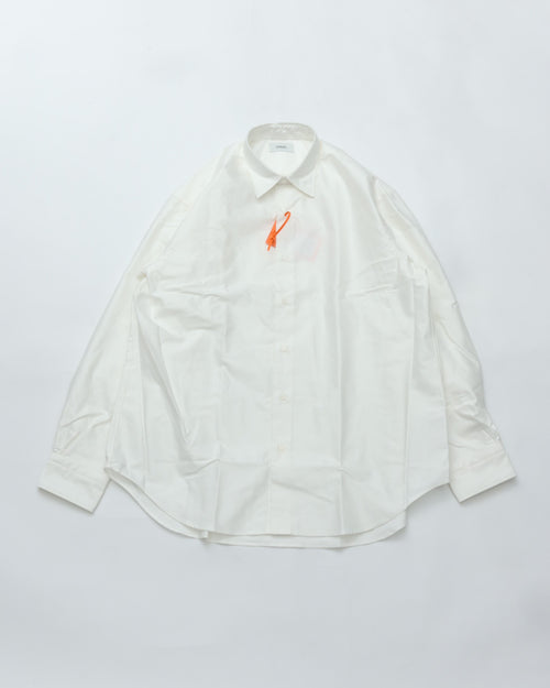 intch. Clair M 1026-2-0-079 WHITE GIZAコットン ライトモールスキン バックギャザーシャツ