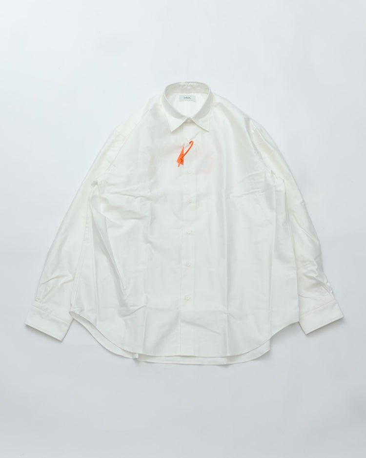 intch. Clair M 1026-2-0-079 WHITE GIZAコットン ライトモールスキン バックギャザーシャツ
