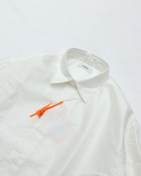intch. Clair M 1026-2-0-079 WHITE GIZAコットン ライトモールスキン バックギャザーシャツ