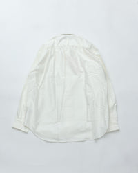 intch. Clair M 1026-2-0-079 WHITE GIZAコットン ライトモールスキン バックギャザーシャツ