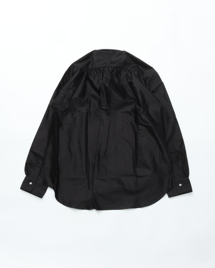 intch. Clair M 1026-2-0-079 BLACK GIZAコットン ライトモールスキン バックギャザーシャツ (コピー)