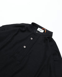 intch. Norm WHF 3026-2-0-072 Wool Punch Henley Neck BLACK