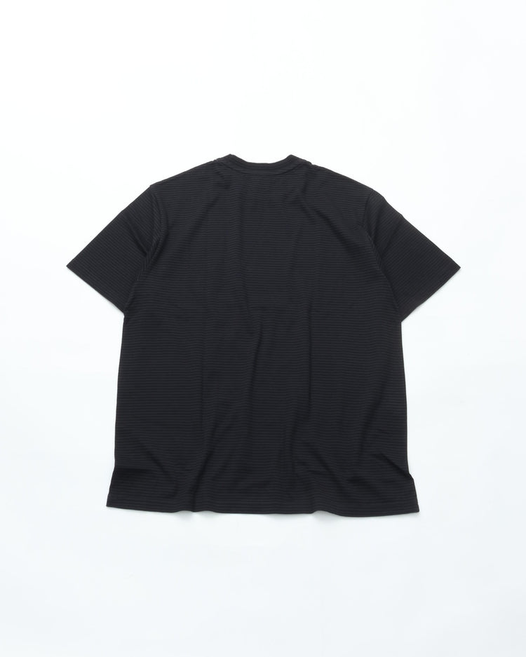 Yonetomi NEW BASIC GARMENT DYE BORDER T-SHIRT  95-264-001-13 19OFF BLACK*OFF