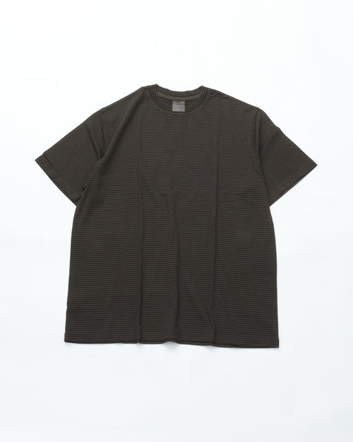 Yonetomi NEW BASIC GARMENT DYE BORDER T-SHIRT  95-264-001-13 13D.GRAY*D.GRAY