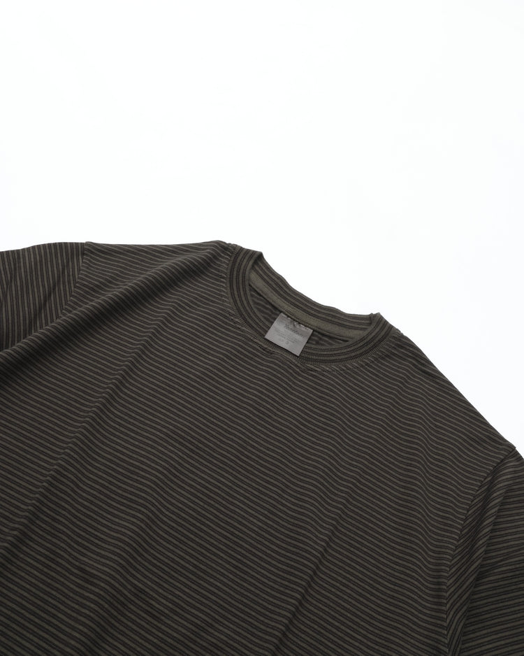 Yonetomi NEW BASIC GARMENT DYE BORDER T-SHIRT  95-264-001-13 13D.GRAY*D.GRAY