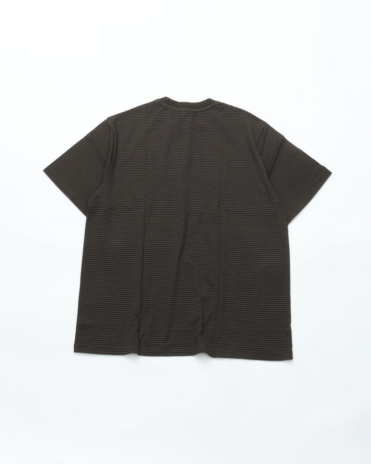Yonetomi NEW BASIC GARMENT DYE BORDER T-SHIRT  95-264-001-13 13D.GRAY*D.GRAY