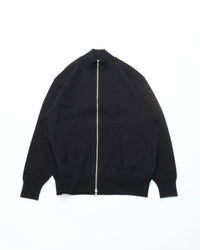 Yonetomi   WAVE COTTON KNIT BLOUSON BLACK