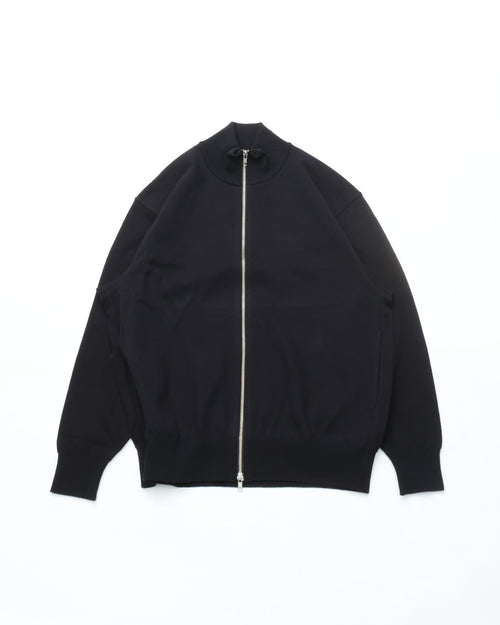 Yonetomi   WAVE COTTON KNIT BLOUSON BLACK