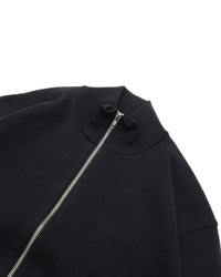 Yonetomi   WAVE COTTON KNIT BLOUSON BLACK