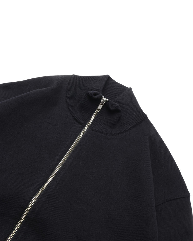 Yonetomi   WAVE COTTON KNIT BLOUSON BLACK