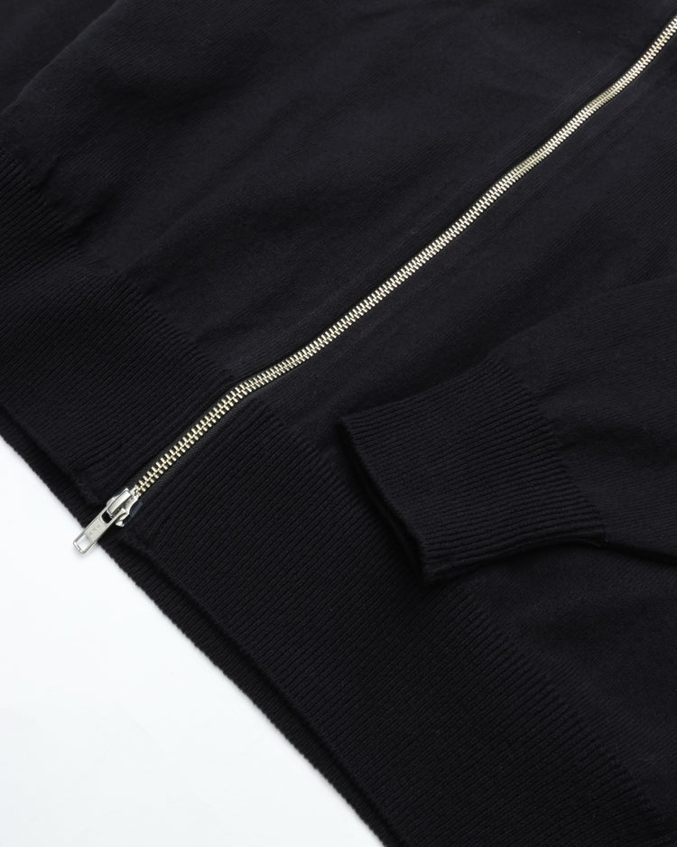 Yonetomi   WAVE COTTON KNIT BLOUSON BLACK