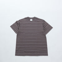 Yonetomi GARMENT DYED RANDOM BORDER T-SHIRT 12GRAY×WHITE