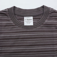 Yonetomi GARMENT DYED RANDOM BORDER T-SHIRT 12GRAY×WHITE