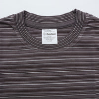 Yonetomi GARMENT DYED RANDOM BORDER T-SHIRT 12GRAY×WHITE