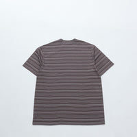 Yonetomi GARMENT DYED RANDOM BORDER T-SHIRT 12GRAY×WHITE