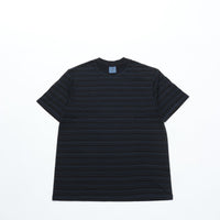 Yonetomi GARMENT DYED RANDOM BORDER T-SHIRT 14BLACK×NAVY