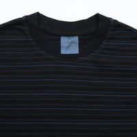 Yonetomi GARMENT DYED RANDOM BORDER T-SHIRT 14BLACK×NAVY