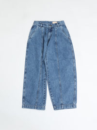 MEYAME DENIM WIDE TUCK PANTS MEY-2516 BLUE